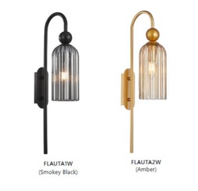 FLAUTA Round Top Cylinder Ribbed Wall Lights